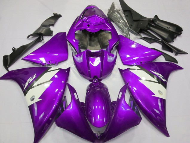 Carenados Moto Yamaha R1 2012-2014 - Púrpura Blanco Baratos