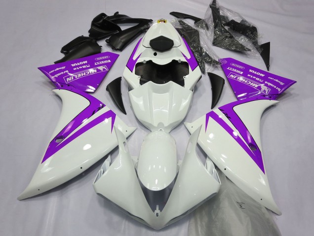 Carenados Moto Yamaha R1 2012-2014 - Blanco Púrpura Baratos