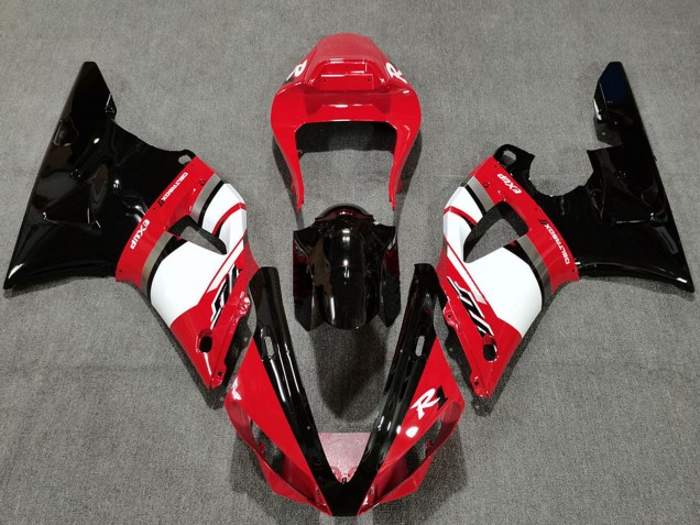 Carenados Moto Yamaha R1 2000-2001 - Rojo Blanco Negro Brillante Baratos