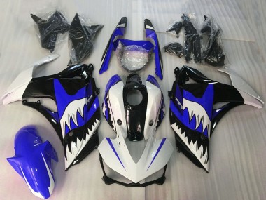 Carenados Moto Yamaha R3 2015-2018 - Blanco Azul Negro Brillante Tiburón Baratos