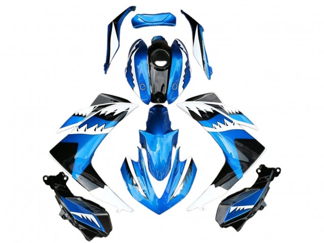 Carenado Moto Yamaha R3 2015-2018 - Azul Blanco Negro Tiburón Baratos