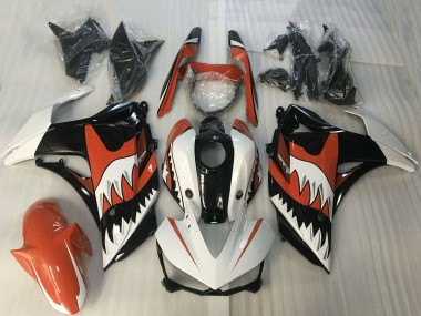 Carenados Moto Yamaha R3 2015-2018 - Blanco Naranja Negro Brillante Tiburón Baratos