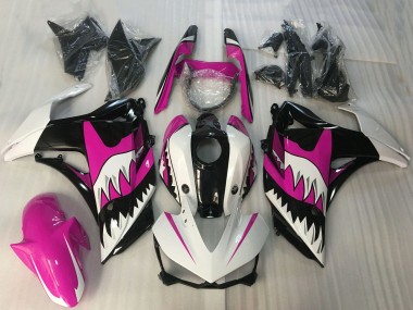 Carenados Moto Yamaha R3 2015-2018 - Blanco Rosa Negro Brillante Tiburón Baratos