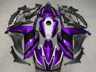 Carenados Moto Yamaha R3 2015-2018 - Púrpura Blanco Negro Brillante Baratos