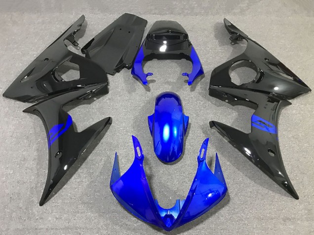 Carenados Moto Yamaha R6 2003-2004 - Azul Negro Brillante Baratos
