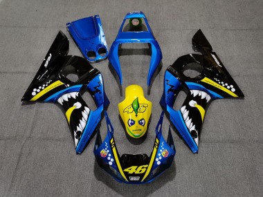 Carenados Moto Yamaha R6 1998-2002 - Azul Amarillo Negro Tiburón 46 Baratos