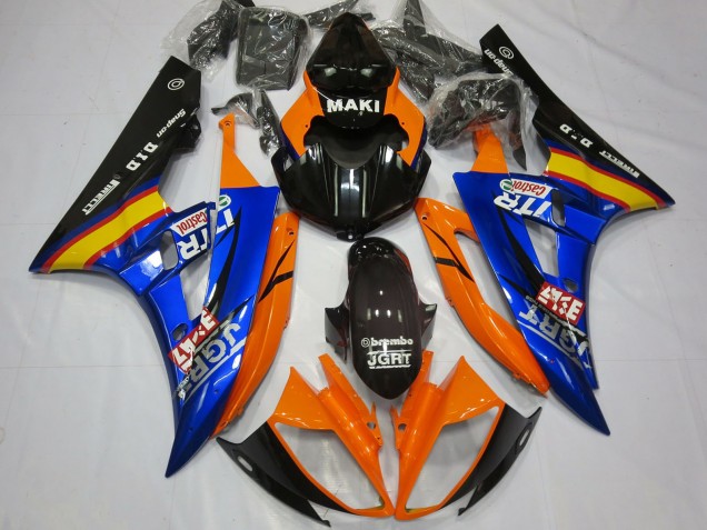Carenados Moto Yamaha R6 2006-2007 - Naranja Azul Negro Brillante Castrol Baratos