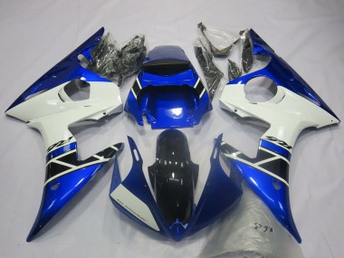 Carenados Moto Yamaha R6 2003-2004 - Azul Blanco Negro Brillante OEM Estilo Baratos