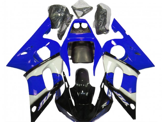 Carenados Moto Yamaha R6 1998-2002 - Azul Blanco Negro Brillante Baratos