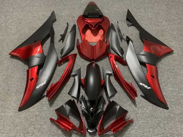 Carenados Moto Yamaha R6 2008-2016 - Rojo Negro Mate Baratos