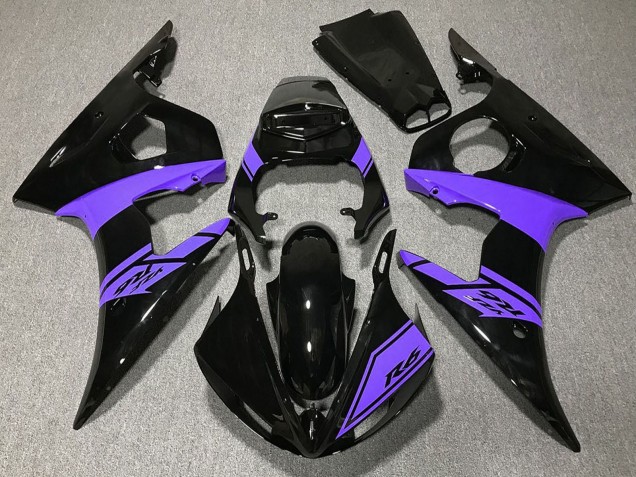 Carenados Moto Yamaha R6 2003-2004 - Negro Brillante Púrpura Baratos