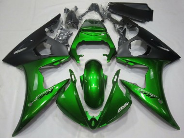 Carenados Moto Yamaha R6 2005 - Verde Oscuro Negro Mate Baratos
