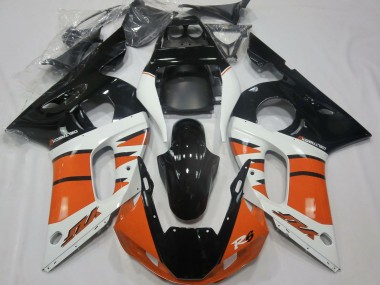 Carenados Moto Yamaha R6 1998-2002 - Blanco Naranja Negro Brillante Baratos