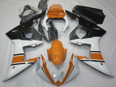 Carenados Moto Yamaha R6 2003-2004 - Blanco Naranja Negro Mate Baratos