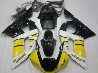 Carenados Moto Yamaha R6 1998-2002 - Amarillo Blanco Negro Brillante Baratos