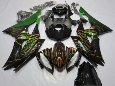 Carenados Moto Yamaha R6 2008-2016 - Verde Negro Brillante Oro Llama Baratos