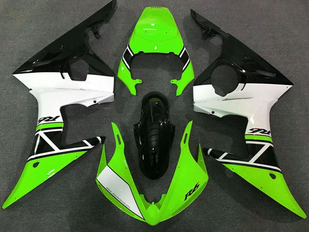 Carenados Moto Yamaha R6 2003-2004 - Verde Blanco Negro Brillante Baratos