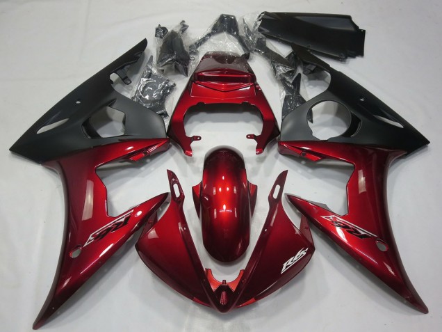 Carenados Moto Yamaha R6 2005 - Rojo Oscuro Negro Mate Baratos