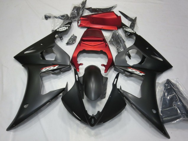 Carenados Moto Yamaha R6 2003-2004 - Rojo Negro Mate Baratos