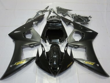Carenados Moto Yamaha R6 2003-2004 - Negro Brillante Negro Mate Oro Calcomanías Baratos