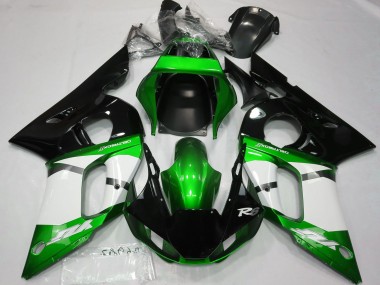 Carenados Moto Yamaha R6 1998-2002 - Verde Blanco Negro Brillante Baratos