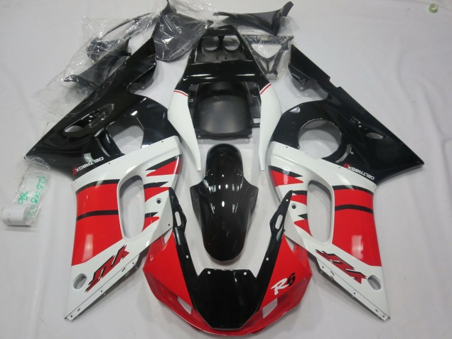 Carenados Moto Yamaha R6 1998-2002 - Blanco Rojo Negro Brillante Baratos