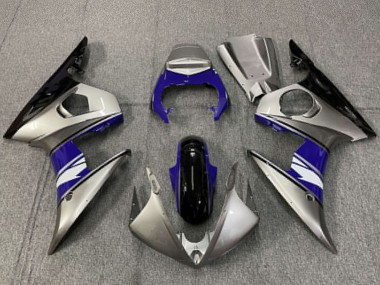 Carenados Moto Yamaha R6 2003-2004 - Plata Azul Negro Brillante Baratos