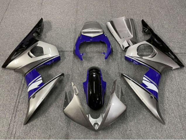 Carenados Moto Yamaha R6 2003-2004 - Plata Azul Negro Brillante Baratos