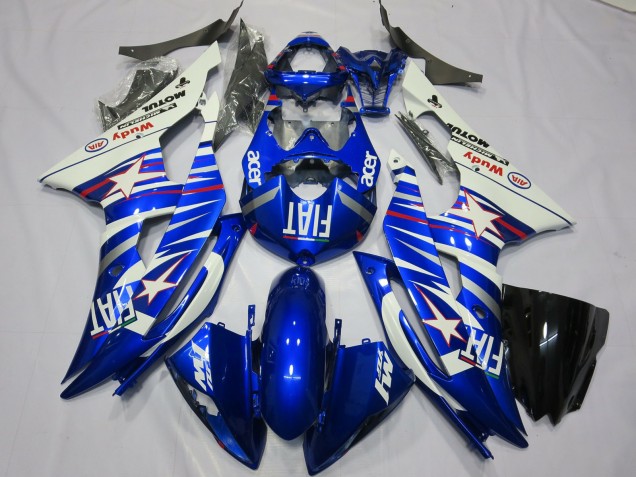 Carenados Moto Yamaha R6 2008-2016 - Blanco Azul Fiat Acer Motul Michelin Baratos