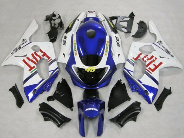 Carenados Moto Yamaha YZF600R Thundercat 1996-2007 - Blanco Azul Fiat Motul Baratos