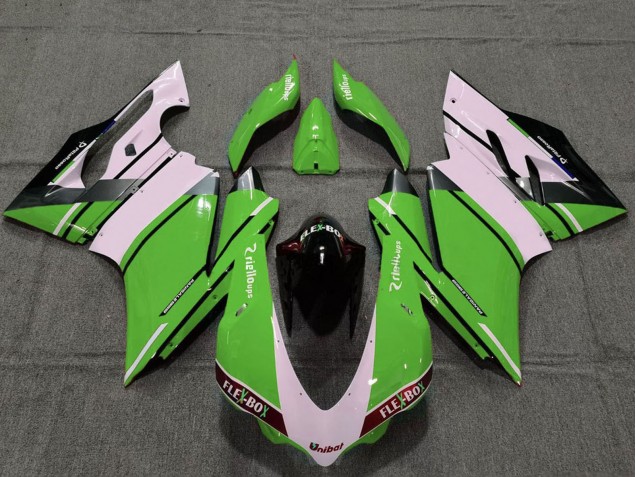 Carenados Moto Ducati 959 1299 2015-2020 - Blanco Verde Negro Brillante Unibat Flex-Box OEM Estilo Baratos