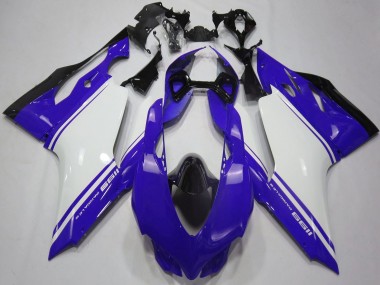 Carenados Moto Ducati 1199 2011-2014 - Azul Brillante Blanco Negro Baratos