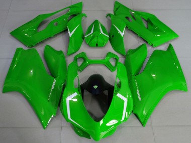 Carenados Moto Ducati 1199 2011-2014 - Verde Brillante Blanco Baratos