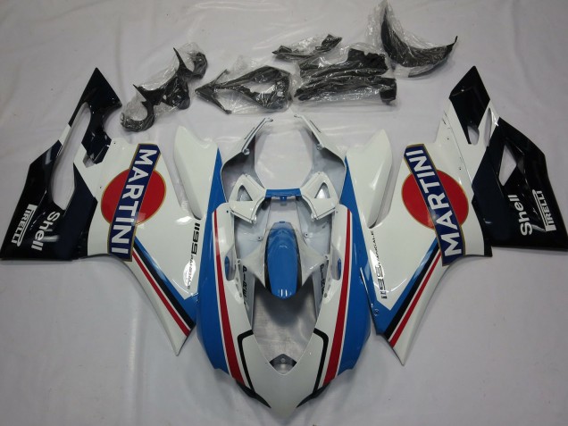 Carenados Moto Ducati 1199 2011-2014 - Blanco Azul Claro Rojo Negro Martini Baratos