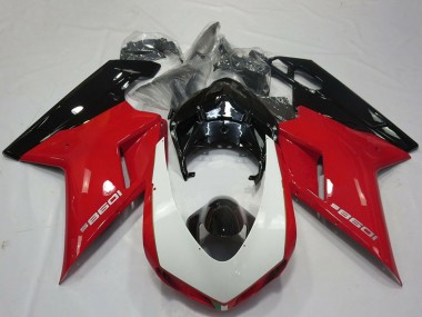 Carenados Moto Ducati 1098 2007-2014 - Rojo Blanco Negro Brillante Baratos