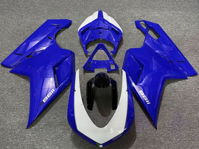 Carenados Moto Ducati 1198 2007-2014 - Azul Brillante Blanco Baratos