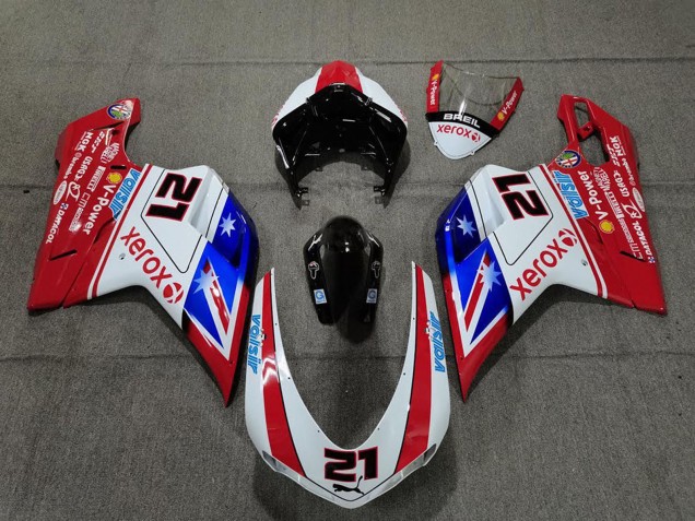 Carenados Moto Ducati 848 1098 1198 2007-2014 - Blanco Rojo Azul Negro Brillante Xerox Valsir 21 Baratos
