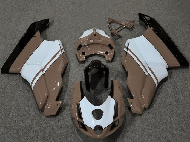 Carenados Moto Ducati 749 999 2003-2004 - Blanco Brown Negro Brillante Baratos