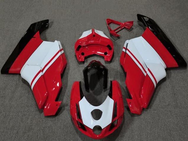 Carenados Moto Ducati 749 999 2003-2004 - Blanco Rojo Negro Brillante Baratos