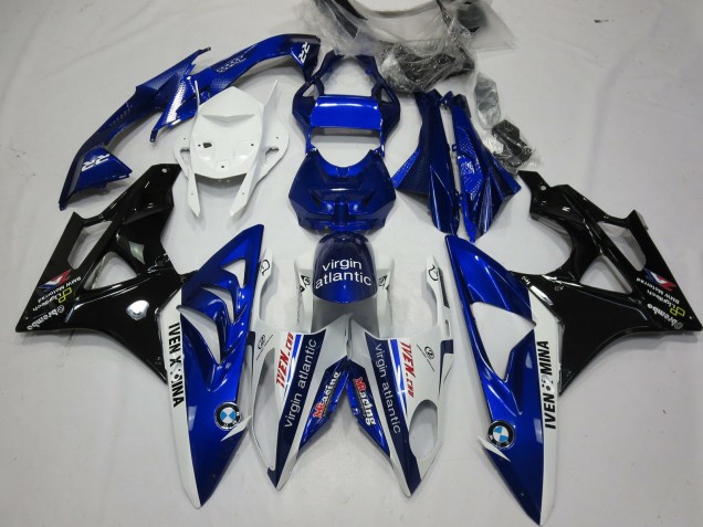 Carenados Moto BMW S1000RR 2009-2014 - Blanco Azul Negro Brillante Virgin Atlantic Baratos