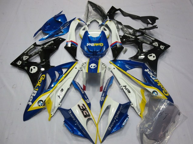 Carenados Moto BMW S1000RR 2009-2014 - Blanco Amarillo Azul Negro Brillante OroBet 33 Baratos