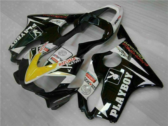 Carenados Moto Honda CBR600 F4i 2001-2003 - Blanco Amarillo Negro Brillante Playboy Baratos