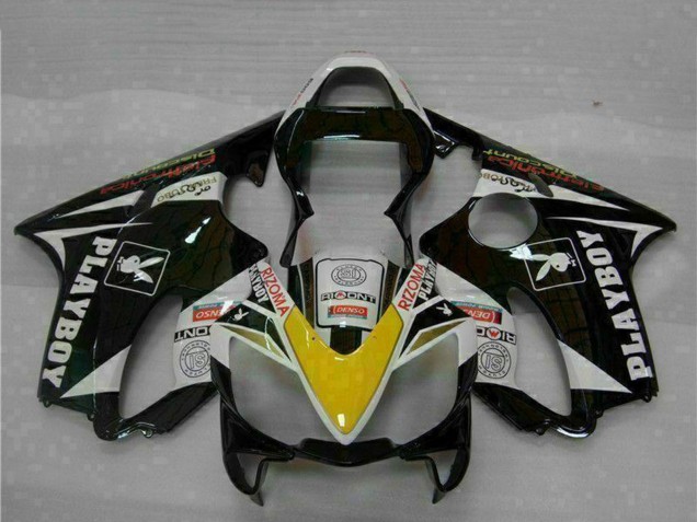 Carenados Moto Honda CBR600 F4i 2001-2003 - Blanco Amarillo Negro Brillante Playboy Baratos