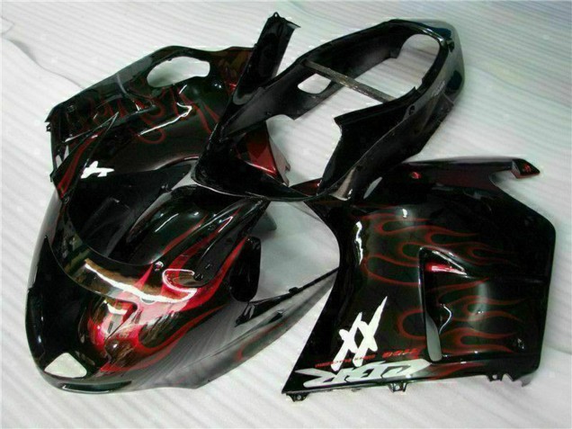 Carenado Moto ABS Honda CBR1100XX Blackbird 1996-2007 - Negro Brillante Rojo Llama Baratos