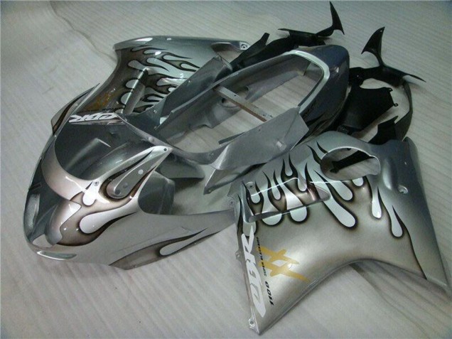 Carenado Moto Honda CBR1100XX Blackbird 1996-2007 - Plata Negro Llama Baratos