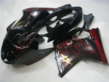 Carenados Moto ABS Honda CBR1100XX Blackbird 1996-2007 - Negro Brillante Rojo Llama Baratos