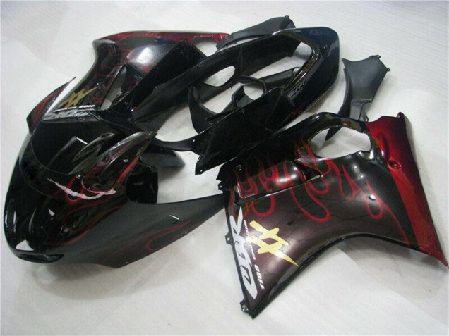 Carenados Moto ABS Honda CBR1100XX Blackbird 1996-2007 - Negro Brillante Rojo Llama Baratos
