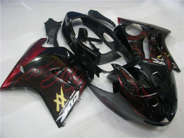 Carenados Moto ABS Honda CBR1100XX Blackbird 1996-2007 - Negro Brillante Rojo Llama Baratos