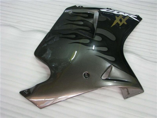 Carenados Moto Honda CBR1100XX Blackbird 1996-2007 - Negro Brillante Plata Llama Baratos
