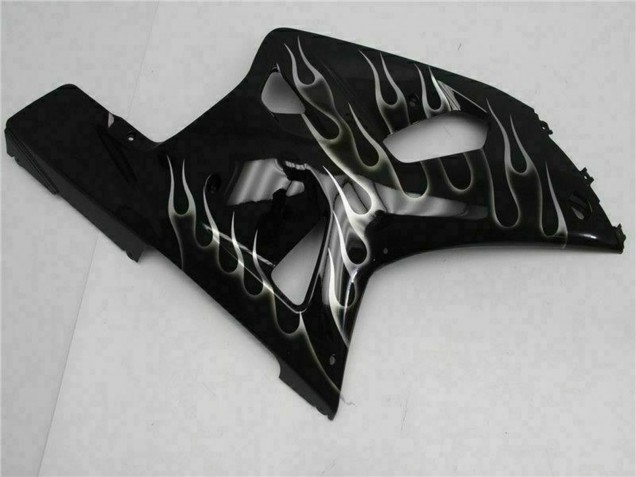 Carenados Moto Suzuki GSXR 600/750 2001-2003 - Negro Brillante Plata Llama Baratos